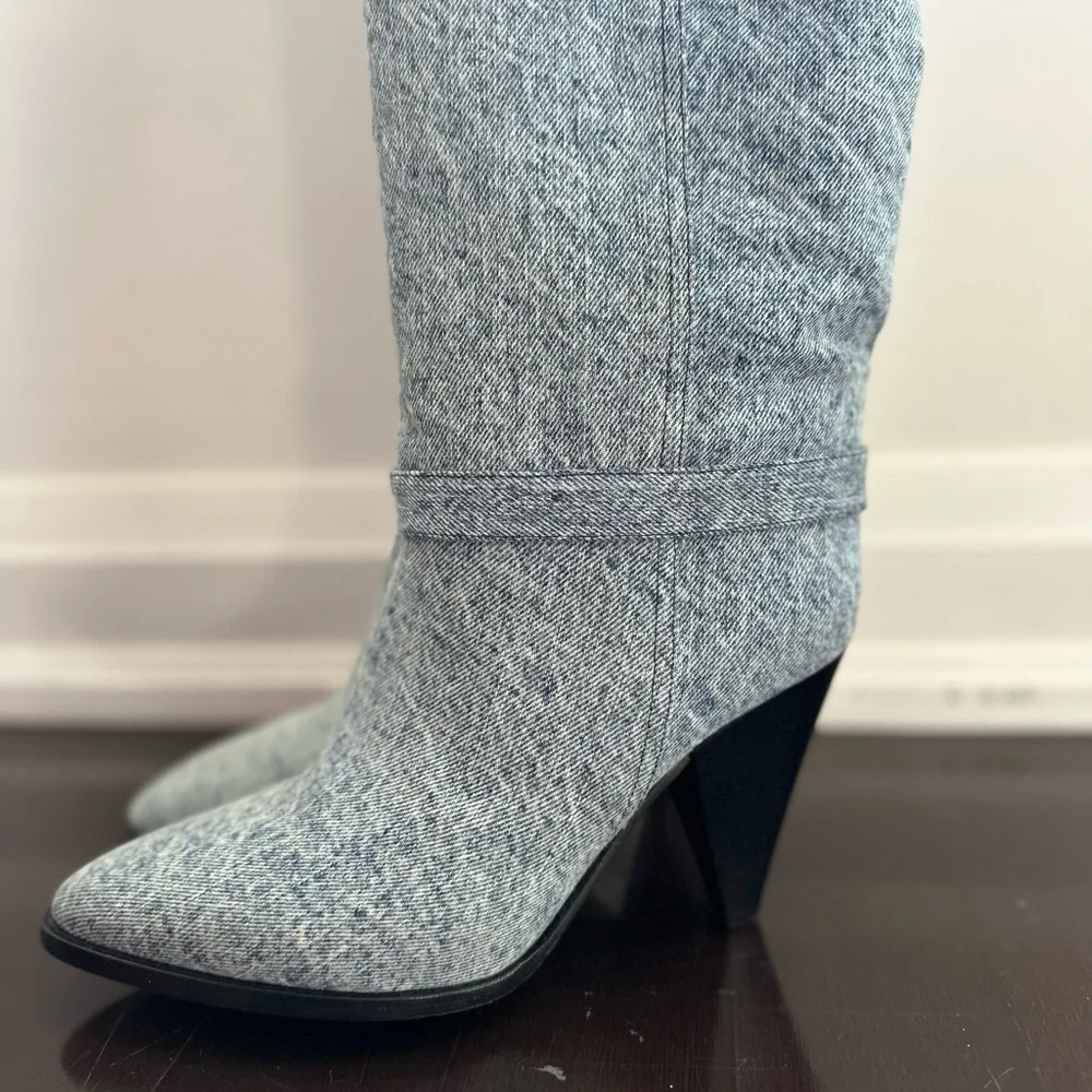 Isabel Marant BNIB Learon Denim Over-the-Knee Boots Size 37 - Picture 8 of 14